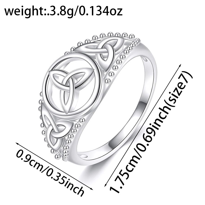 Women's Celtic Knot S925 Silver Ring, Gift for Girlfriend